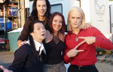 with Ken Jeong on the set of Vampires Suck